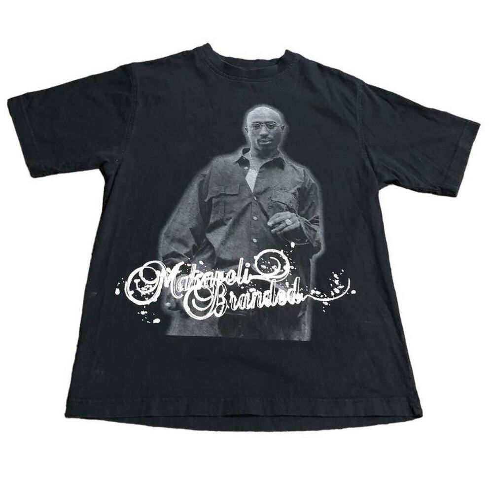 Vintage Tupac Makaveli black graphic tshirt Size Large Streetwear Urban Hip Hop